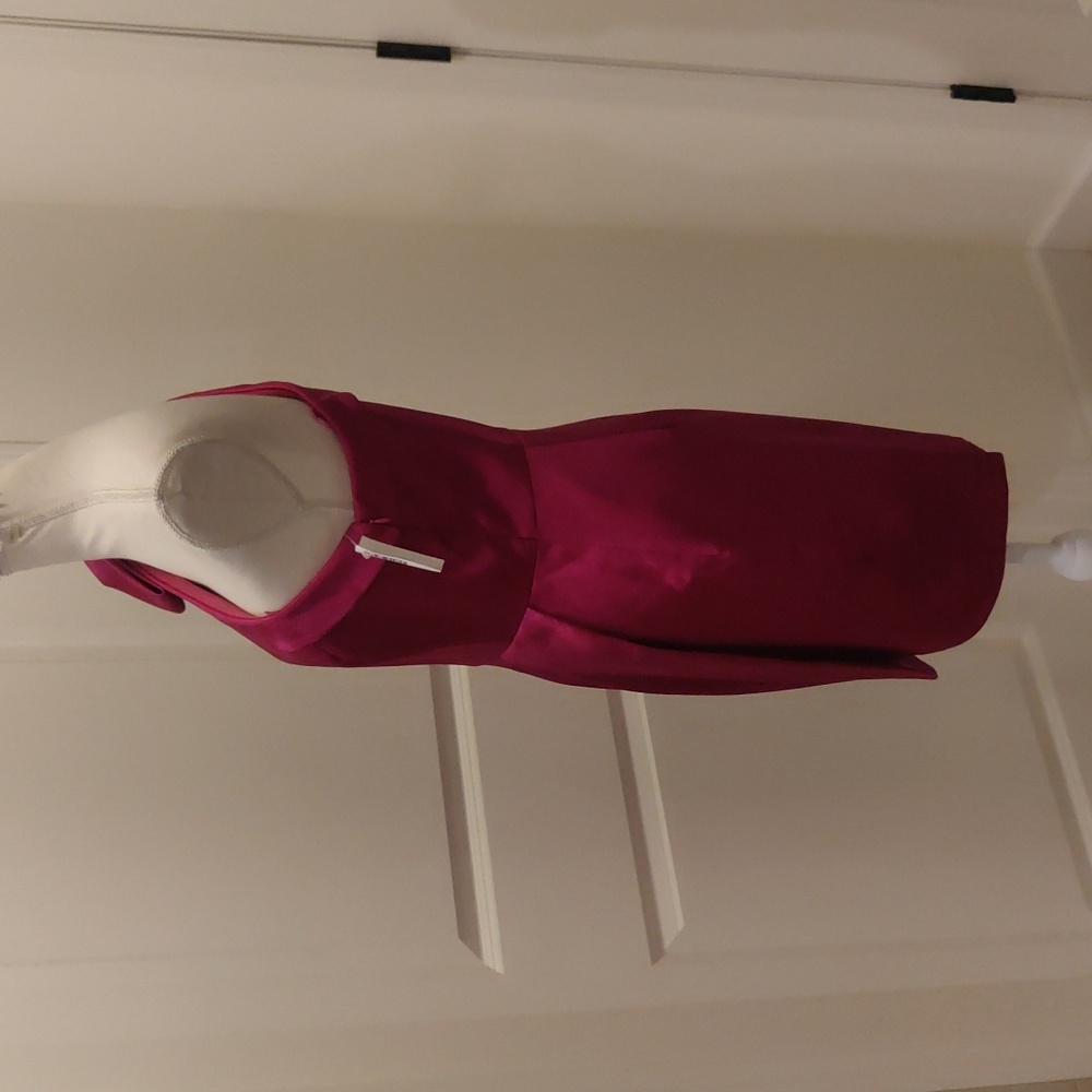 New!Aidan by Aidan MattoxSatin Bow One-Shoulder Mini Dress Sz 8 - Picture 6 of 16